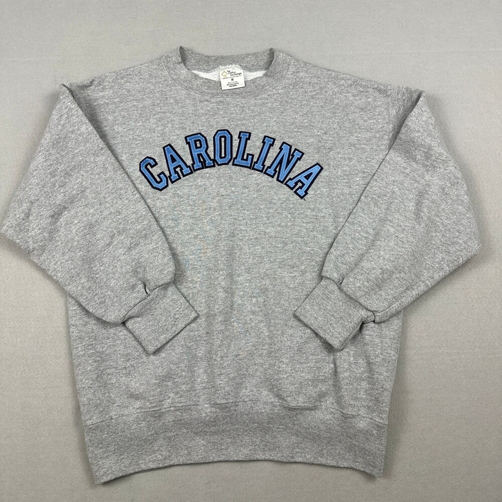 Vintage North Carolina Tar Heels Sweatshirt Men Medium Gray Cotton Exchange USA